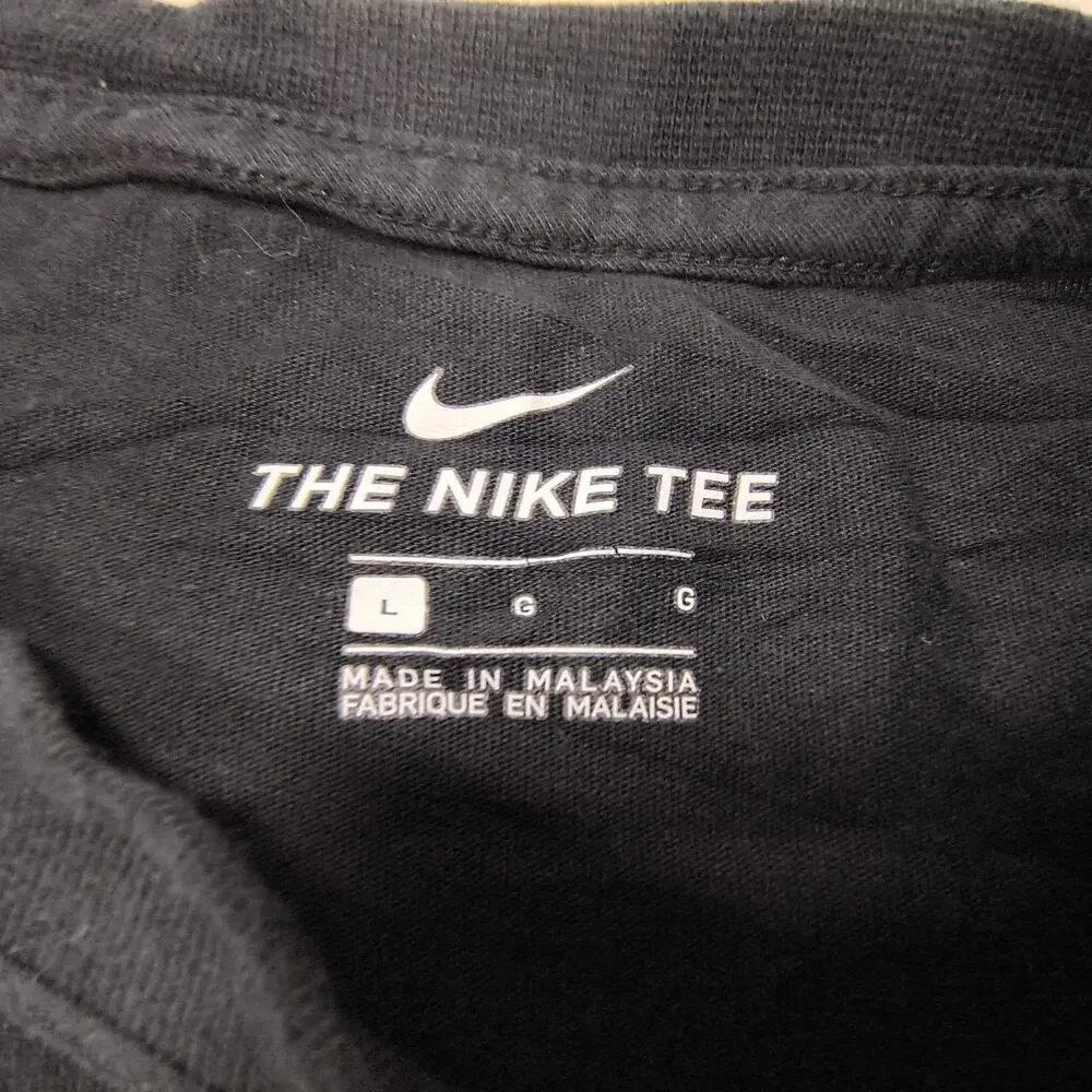 Nike Tee Championship Athletics Crew Neck Long Sleeve Shirt Mens Size L Black